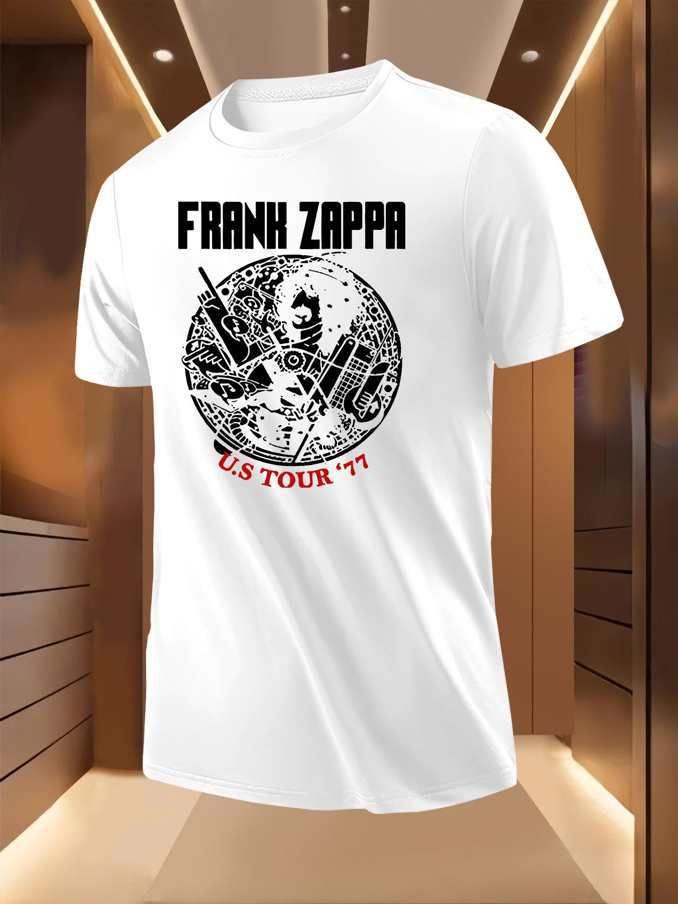 Frank Zappa 77 US Tour Graphic Tshirt - Black Casual Shor... S