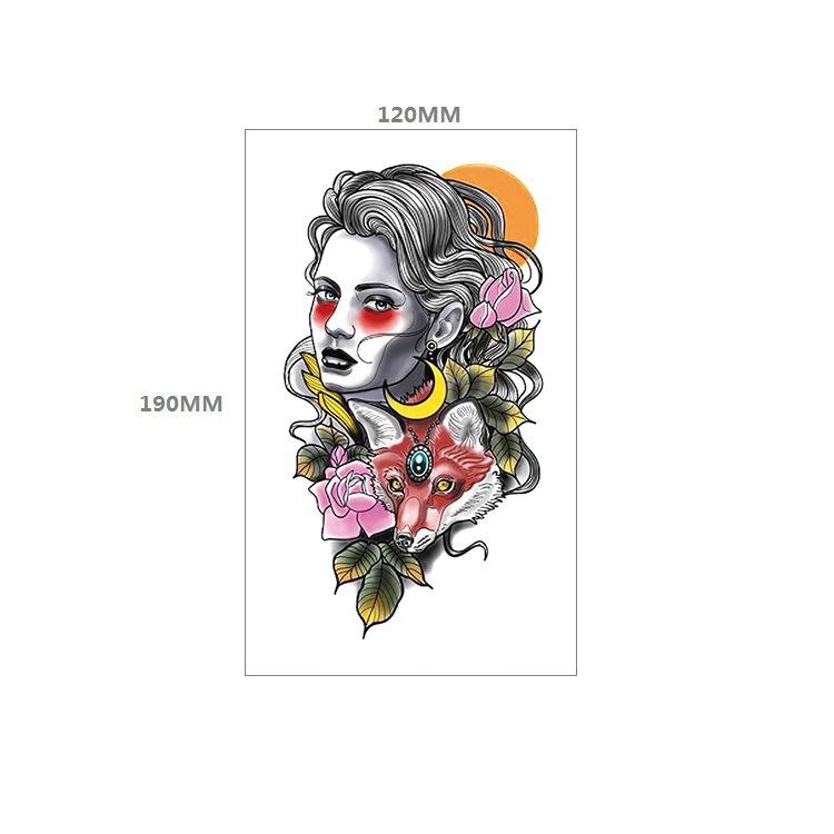 Adesivo de tatuagem de caveira, significado eterno, alerta de relógio, rosa vermelha, capa de peito de pistola, adesivo de transferência de água