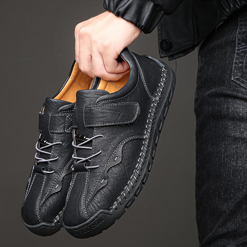 Men's Retro Casual Shoes Large Size Genuine Leather Handmade Casual Shoes Light Shoes