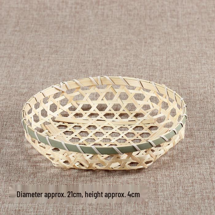 Handmade Bamboo Farmhouse Tray & Basket Collection: Winnowing Basket, Storage Basket, Bamboo Plate, Fruit Basket, and Steamed Bun Basket.