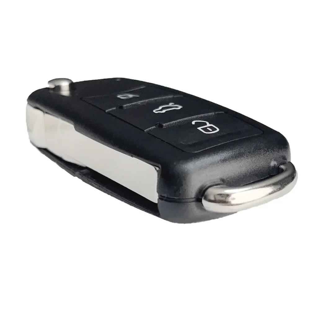 Yocasty Remote Car Key Shell Case Cover For Vw Passat Polo Golf Volkswagen Skoda 2 3 Button Flip Hu66 5K0837202Ad
