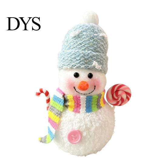 Warm White LED Hanging Decor Lighted Snowman Christmas Ornament with Knitted Hat, Light Window Display Decoration Pendant for Tree, Cute Tabletop