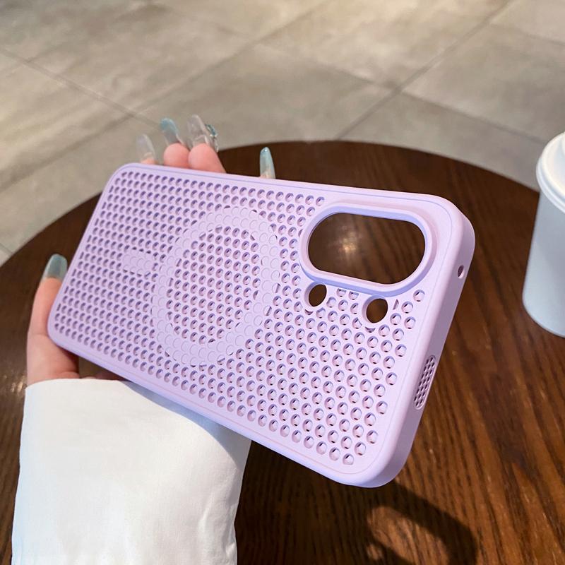 For POCO X8 Pro Max Case Honeycomb Structure Heat Dissipation Breathable Magnetic Anti-Fingerprint Comfortable Grip Back Cover