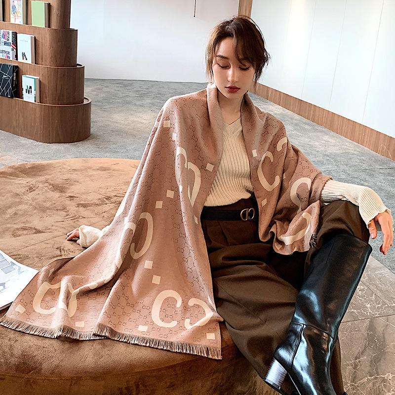 Women's Cashmere Blend Double-Sided Scarf - Autumn/Winter Warm Shawl, Versatile High-End Fashion