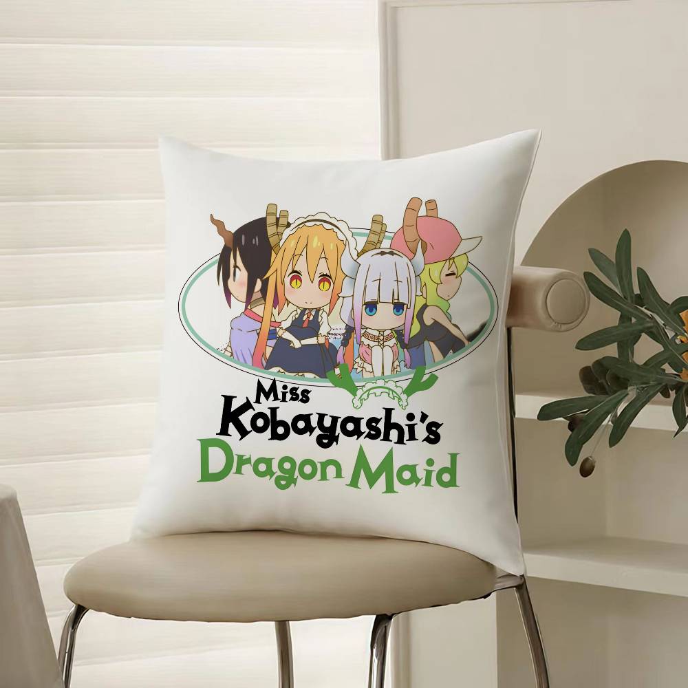 Miss Kobayashi’s Dragon Maid-B Anime Pillow Case Comfort Sofa Bed Silky Elegant Invisible Zipper Decorative Cushion Cover
