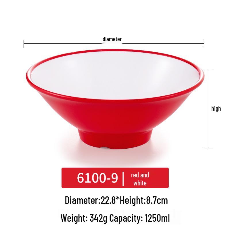 Große Melamin-Ramen-Schüssel für Nudelläden - Konische Luosifen, Mala Tang, Suppen- & Reispudding-Schüssel