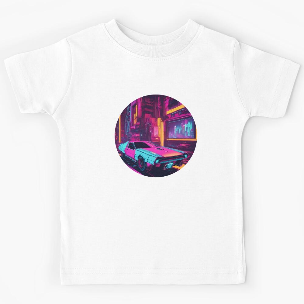Futuristic view with car Kids T-Shirt 120
