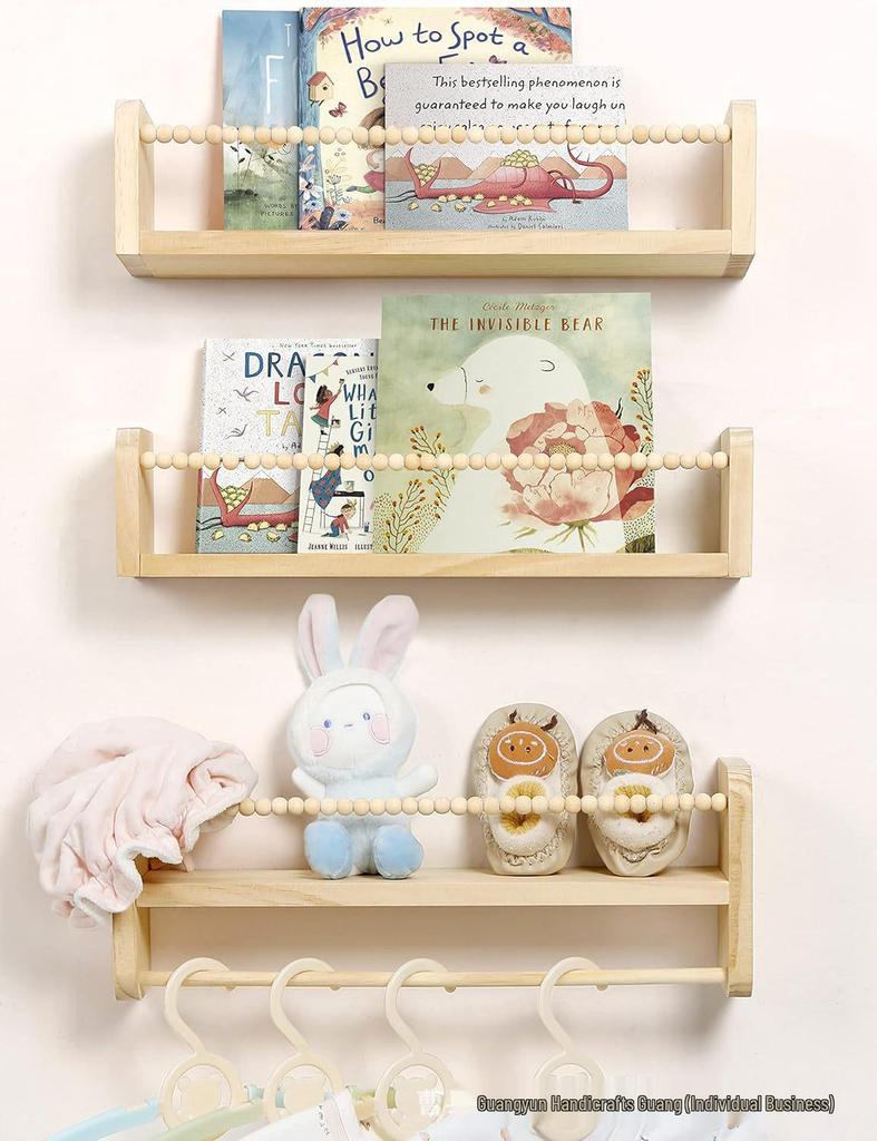Children's Multi-Layer Wall-Mounted Wooden Bookshelf