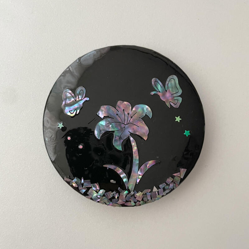 DIY Mother-of-pearl Hand Mirror Kit: Mother-of-pearl Lacquerware Craft + Glue