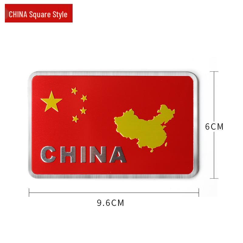 Chinese Heart Flying Flag Aluminum Car Scratch Sticker