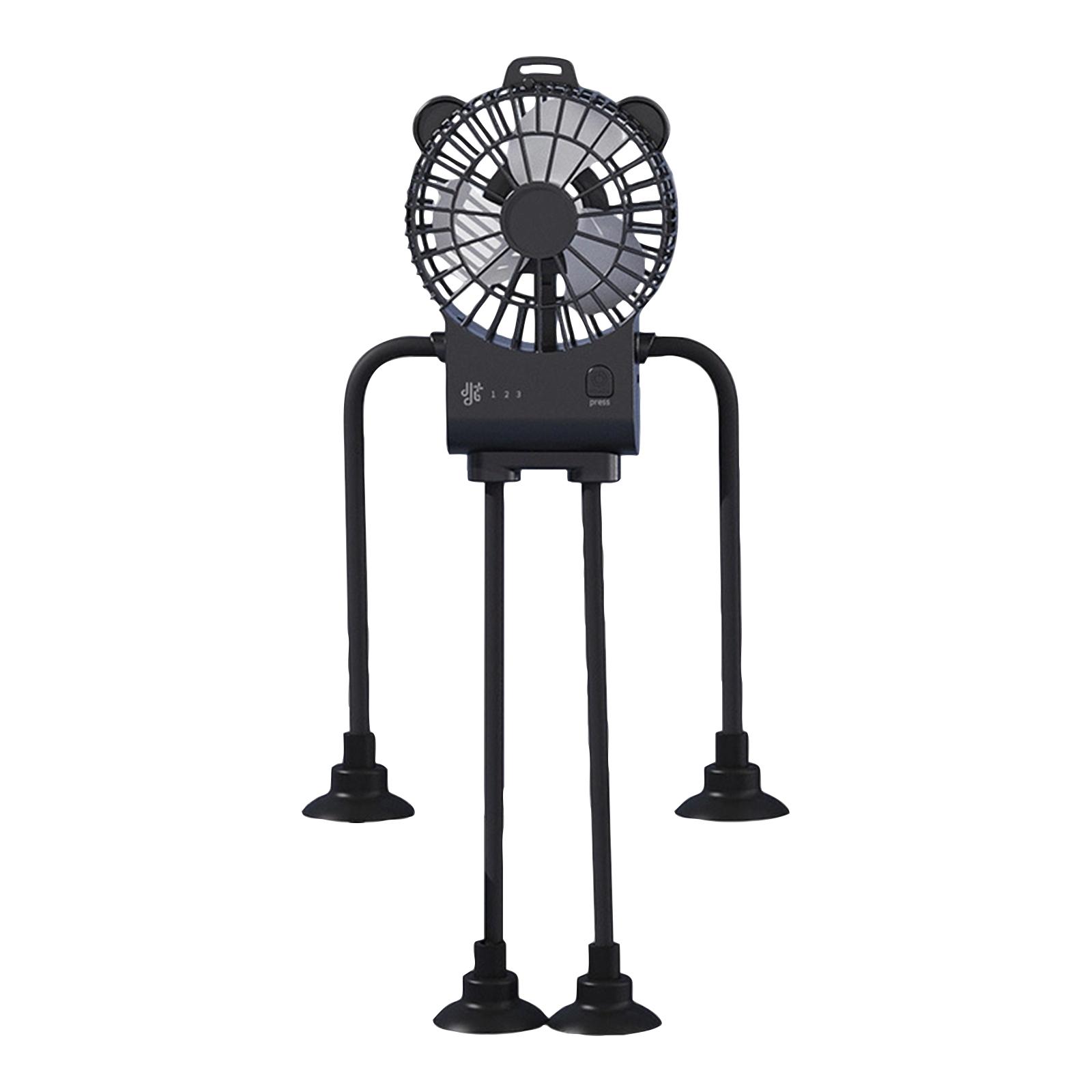 

Shape Suction Cup Fan, Multi-Purpose Robot Fan For Dorm Kitchen, USB Handheld Portable Fan One Size чёрный