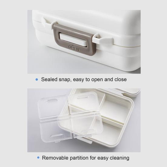 Pill Storage Box Food Grade Compact Size Multi-compartments Good Seal Effect Large Capacity Item Storage Reusable 7 Grids Tablet