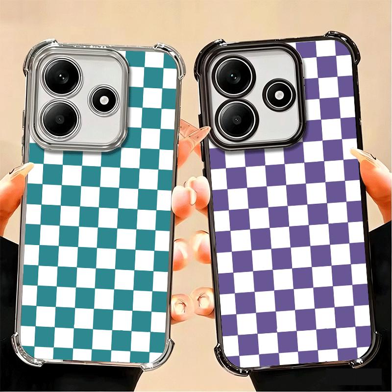 Retro Classic Chess Board Grid Soft Phone Case For Xiaomi Poco X7 X8 Pro Max X6 X5 X3 F8 Ultra F7 M8 M7 M5S Redmi 15C 15A 15 14C