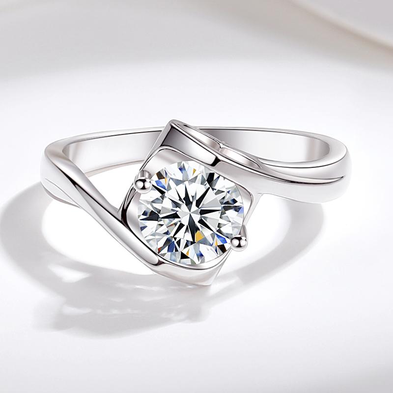 925 Sterling Silver Color Natural Zirconia Diamond Wedding Band White Gold Fashion Jewelry for Women