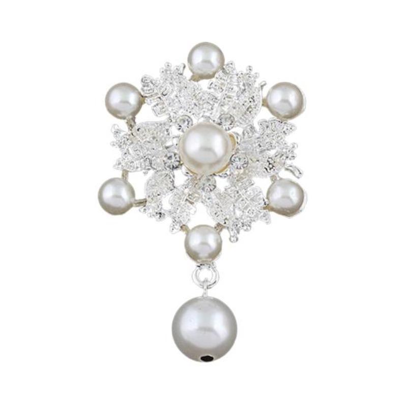 Alloy Flower Faux Pearls Brooch Pin Brooches Wedding Party Jewelry Gift