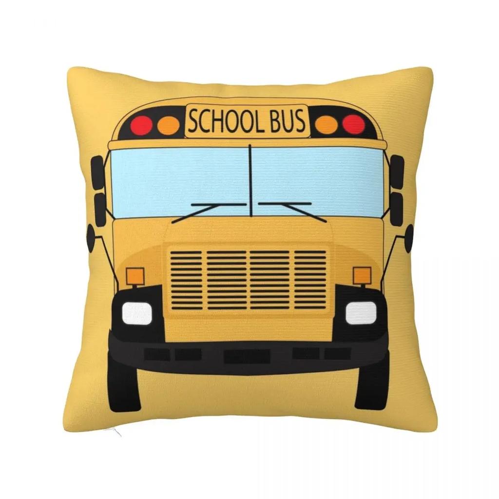 Yellow School Bus Pattern Throw Pillow Decorative Pillow Covers For Sofa Decorative Pillowcase Custom Cushion