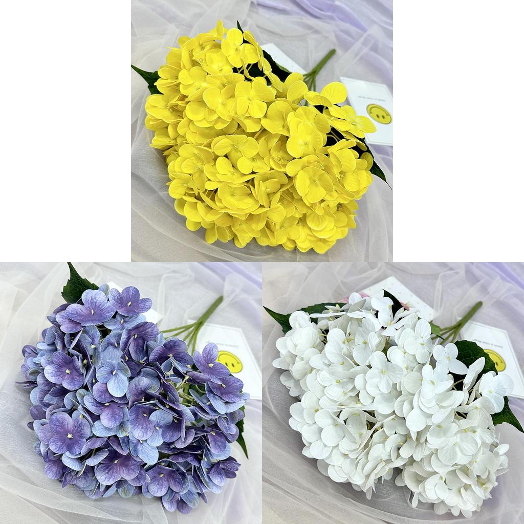 Elegant Hydrangea Artificial Flower Set With Silk Fabric For Home Decor And Wedding Arrangements