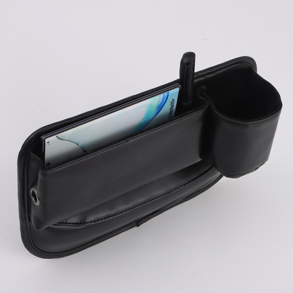 Organizér do mezery autosedačky z umělé kůže, snadno instalovatelný, úložný box na boční štěrbiny