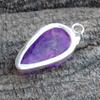Rough Purple Amethyst 925 Sterling Silver Pendant (28 x 18 mm)