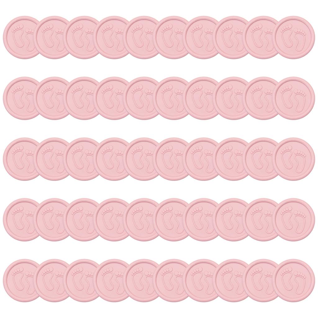50Pieces Adhesive Wax Seal Sticker Featuring Infant Footprint Ideal for Party Invitations Card and Craft Projects
