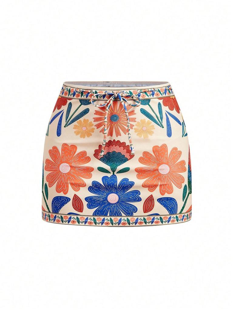 Bohemian 2026 European & American Style Flowy Holiday Casual Fashion Spaghetti Strap Women's Swimsuit.