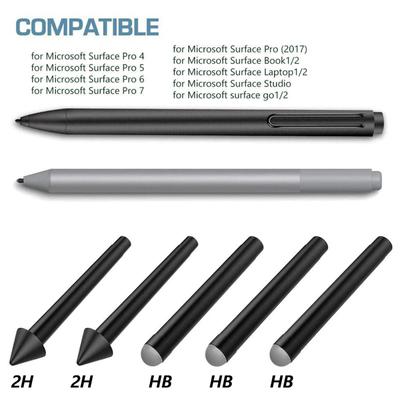 5pcs 2H HB Touch Screen Pen Spare Nibs Replacement Plastic Stylus Tips Refill Accessories for Microsoft Surface Pro