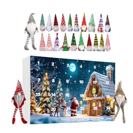 Christmas Gnomes Advent Calendar 2025 24-Day Calendar Countdown Winter Scene Holiday Decor Collectible Figures Gnomes Set for Family