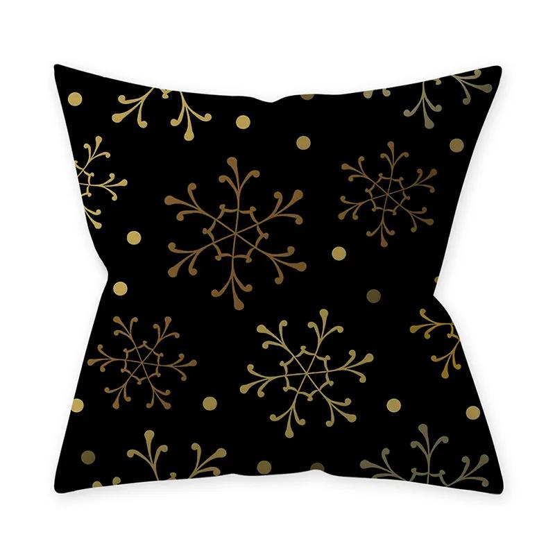 Golden Black Pattern Decorative 45*45CM Cushion Cover Polyester Throw Pillowcase Sofa Home Car Decorative PillowCover