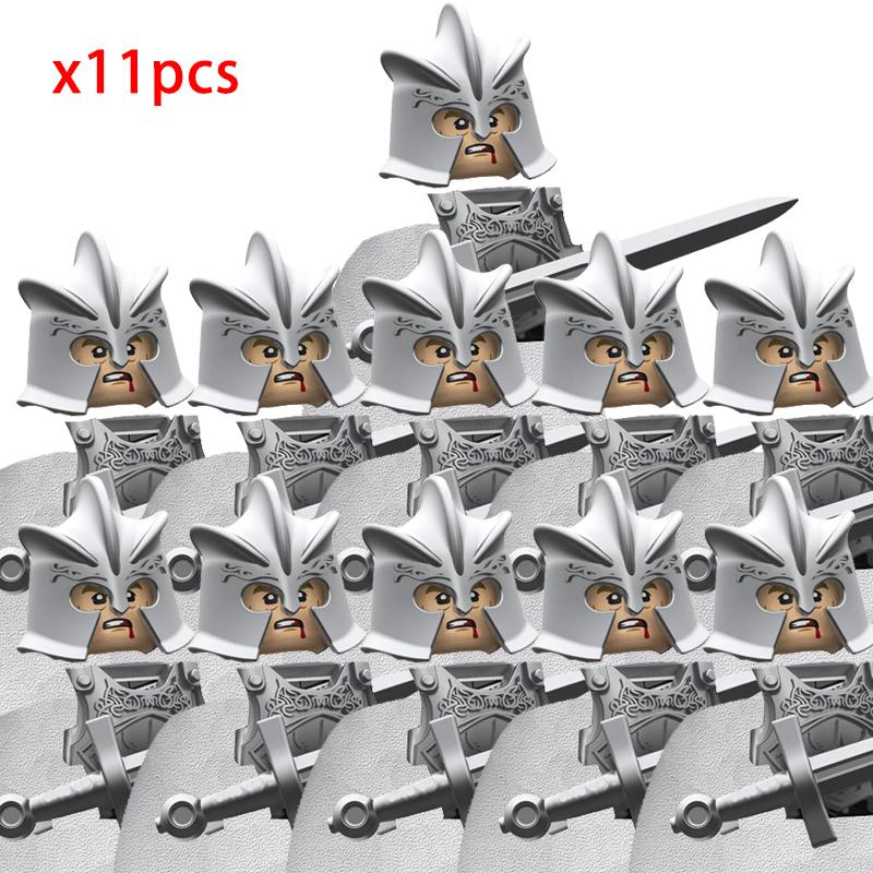 MOC Creative Medieval Game Valley Kinghts Ailin Guard Figures Warrior Armored Soldiers Army Weapons Helmet Blocks Bricks Toys