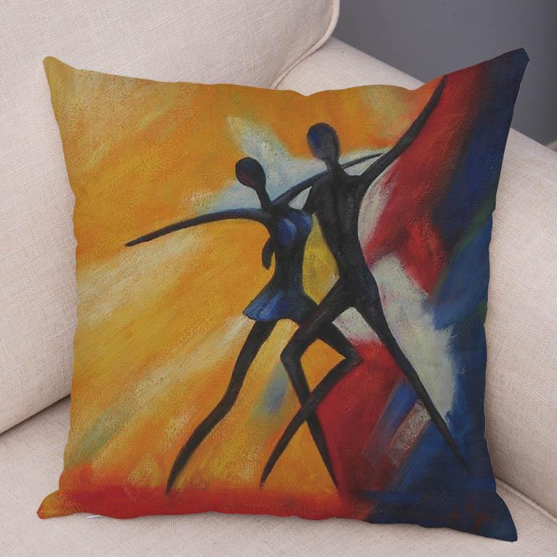 Abstract Painting African Living Pillowcase Woman Home Decor Gallery Exotic Cushion Cover