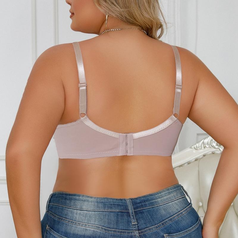 Women Plus Size Bras Lace Bralette with Wire No Foam Pad Thin Brassiere 75C-100C 80D-105D