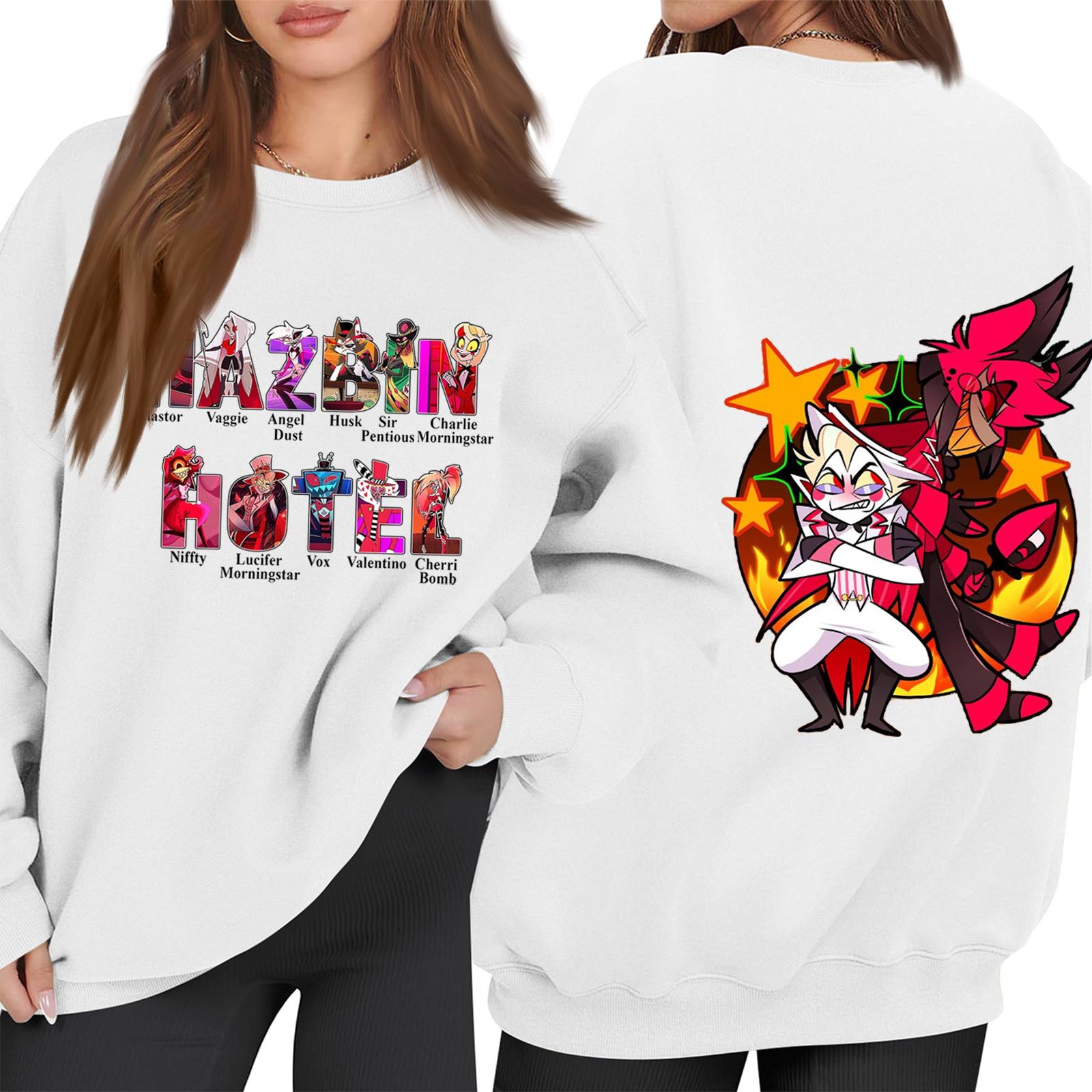 

Женский модный пуловер с длинным рукавом, принтом и круглым вырезом, свободного кроя XL белый