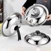 28/30/32/34/36cm Cooking Pot Lid Visible Frying Pan Cover Round Pot Cover Household