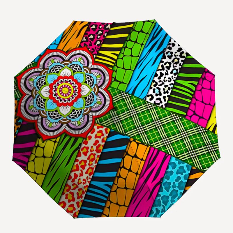 1pc Animal Prints Umbrella Portable Folding Umbrella Durable Iron Frame, Suitable for All Seasons Home Travel Outdoor yy260319050
