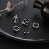 Vintage Black Love Opening 5 Piece Set Oil Dripping Ring