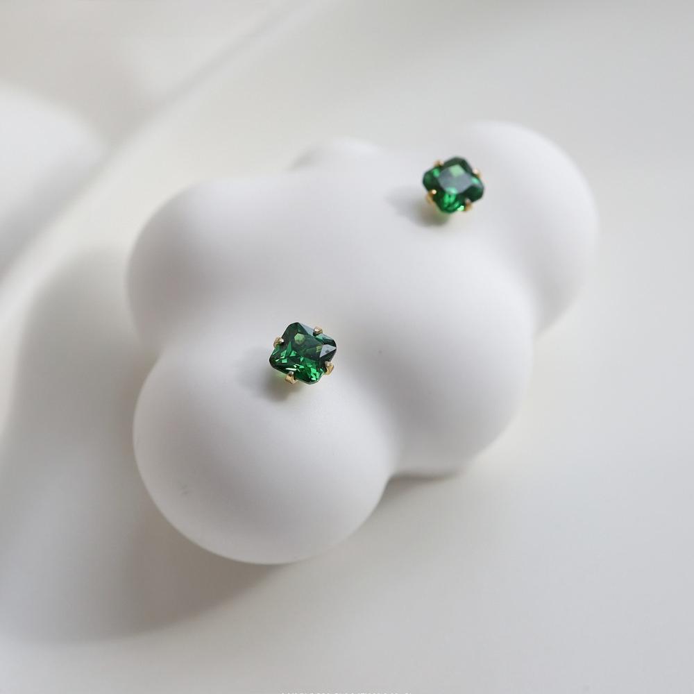 Серьги из стерлингового серебра S925 натурального мятно-зеленого цвета 925 silver