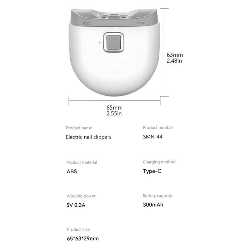 A71Z Portable Electric Nail Clippers, Fully Automatic Silent Nail Clippers, Mini Baby Nail Trimmer With Storage Space