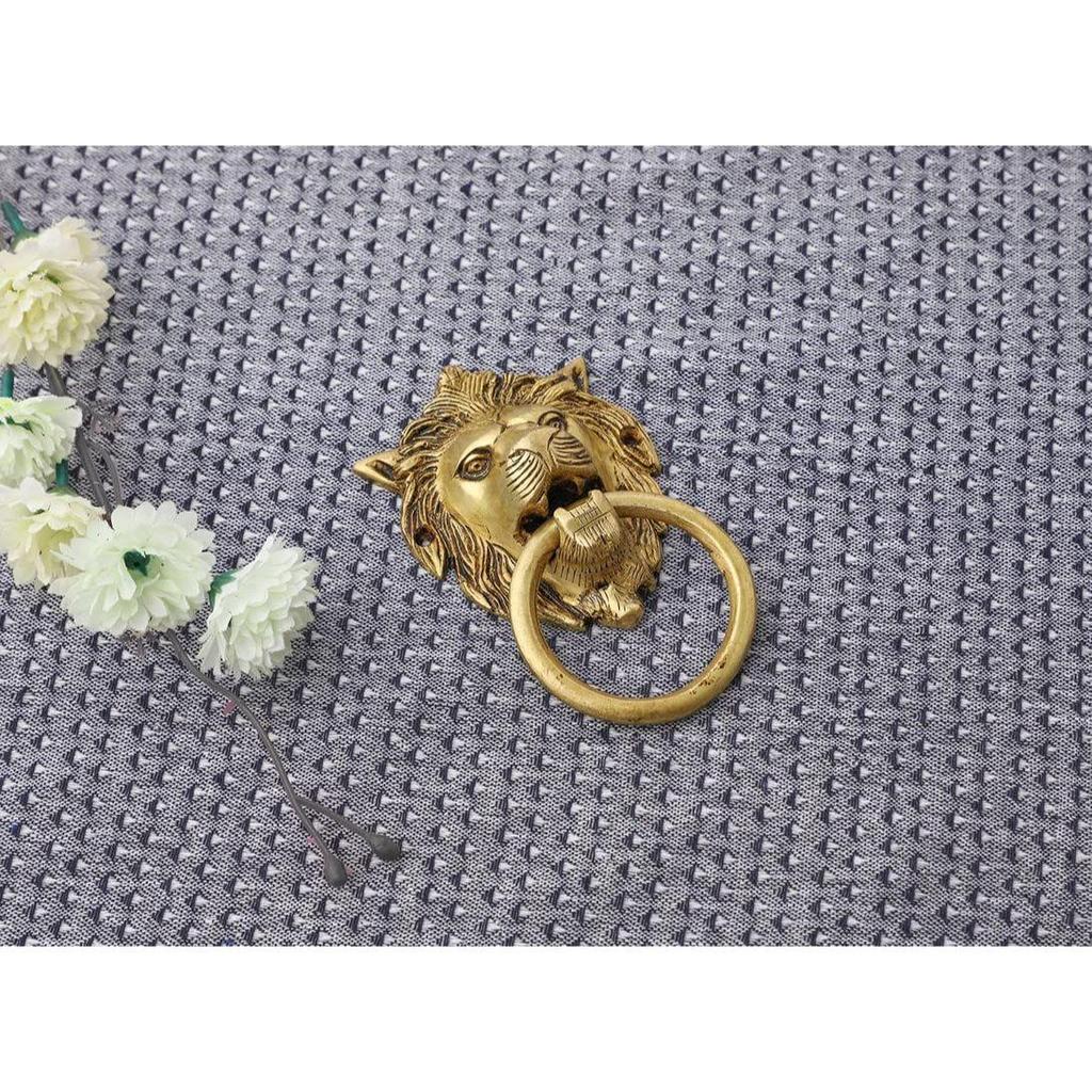 Decor Brass Lion Face Shape Design Door Pull Handle Heavy Antique Royal Brass Door Knocker for Main Glass Wooden Door, Cabinet, Drawer