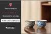 Ru Kiln Blue and White Lotus Ceramic Gongfu Teacup