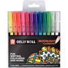 Set of 12 Gel Pencils - SAKURA - Gelly Roll Moonlight - Fluorescent - Glittery - Fine Tip