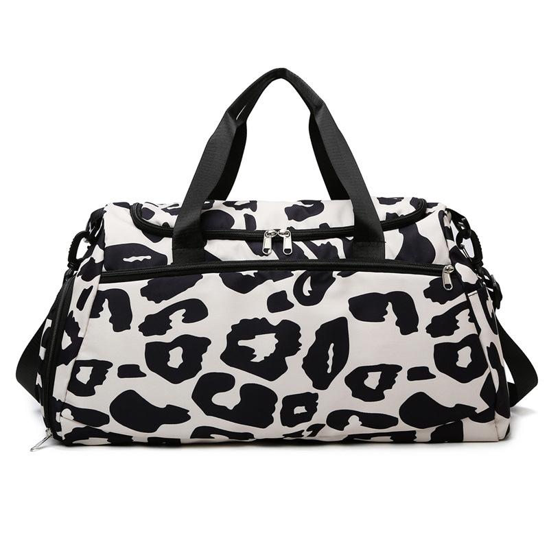 New Large-capacity Sports Shoulder Bag, Student Business Travel Bag, Cow Pattern Tie Rod Bag, Independent Shoe Compartment