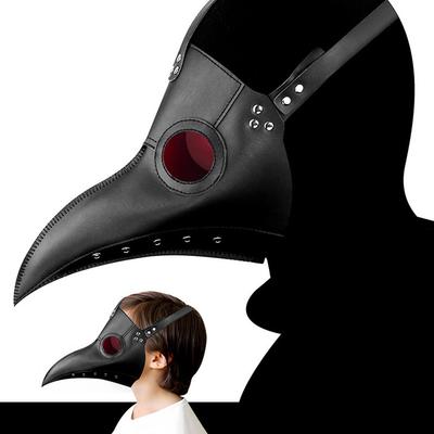 Lustige Mittelalterliche Pestdoktor Maske Leder in Schwarzem Schnabel Maske Doktor Halloween Maske Steampunk PU Vögel Cosplay Doctour De Peste
