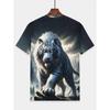 Dziecięcy T-shirt Cool Tiger Nadruk 3D Chłopięcy Letni Top z Krótkim Rękawem