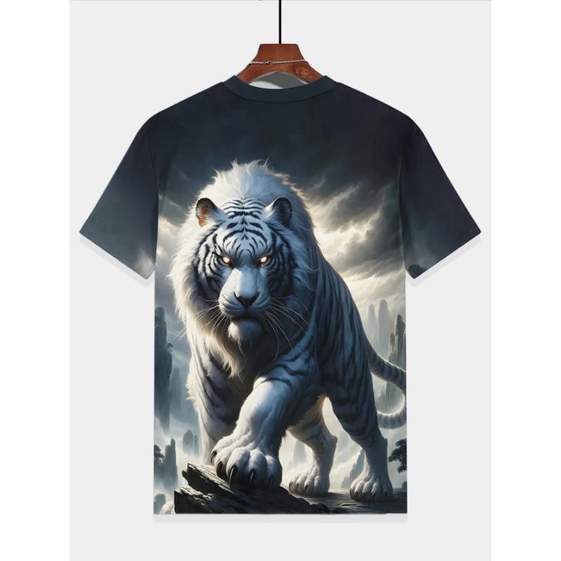 Children's T-shirt Cool Tiger 3D Print Boys' Summer Short Sleeved Top