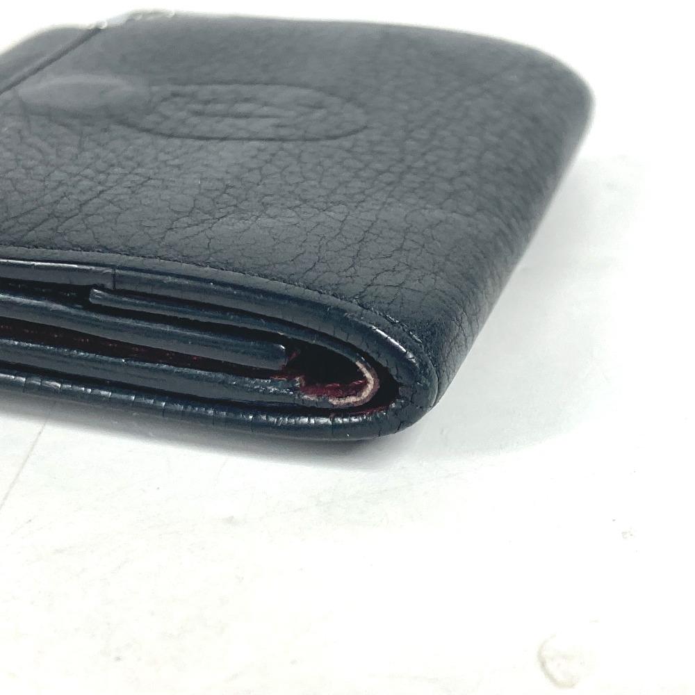 CARTIER Must de Line logo Wallet Coin Compartment coin purse Leather Black
