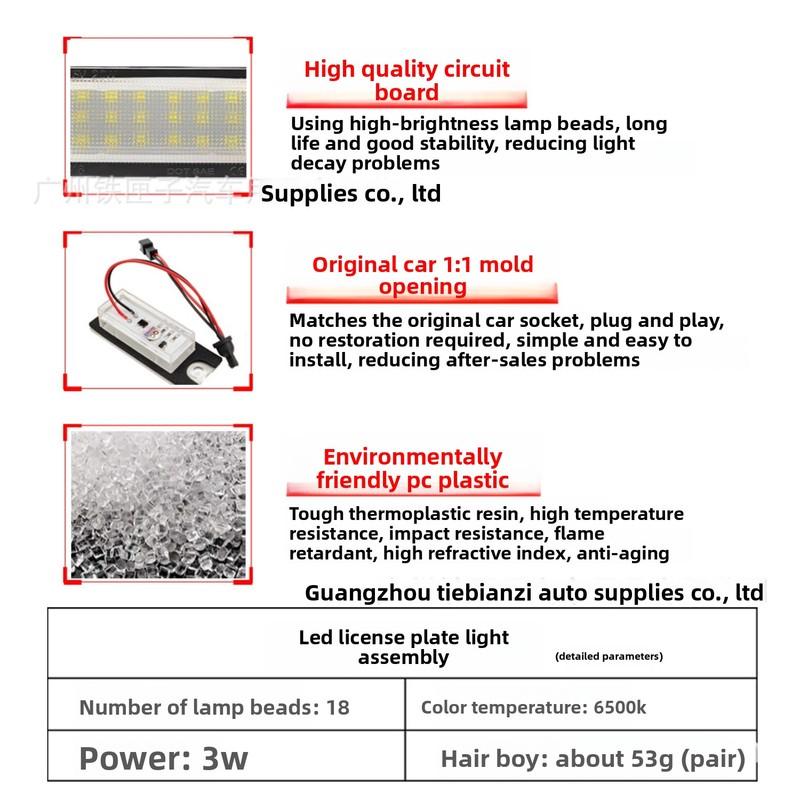 LED License Plate Light Compatible with VOLVO V70 XC70 S60 S80 XC90 High Quality Car Accessories tallation Kit Easy DIY Fit