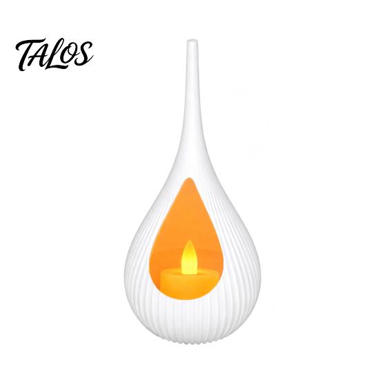Compact Size Candlestick, Vertical Grain Texture Candle Holder, Water Drop Shape 3D Printed Candlestick for Living Room Dining Table Bedroom