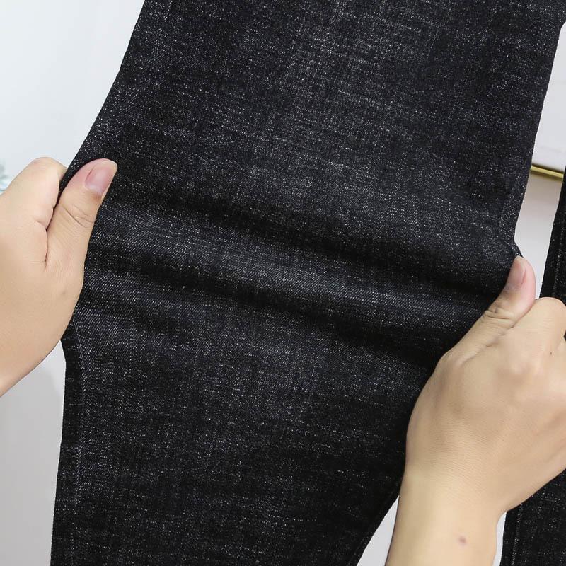 Elegantes Temperament Pendler Große Größen Stretch Jeans Damen Gepolstert High-Waist Harun Slim Dünne Karottenhose Jeans mit Karotten Komfortbundhose