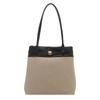 Large-capacity Canvas Contrasting Color Tote Bag, New Fashionable and Simple Portable Shoulder Bag, Commuter Bag, Women's Bag