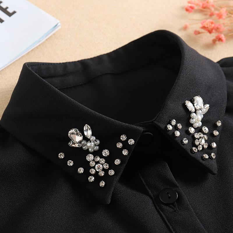 Women Detachable Collars  Diamond False Collar Ladies Fake Collar Decorative Neck Tie Women Necktie Party Gravatas Gifts